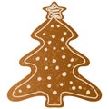 Gingerbread Tree Christmas Cookie Illustration Vector Icon