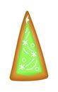 Gingerbread tree with green glaze. . Christmas. Handmade Royalty Free Stock Photo