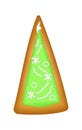 Gingerbread tree with green glaze. Isolated. Christmas. Handmade Royalty Free Stock Photo