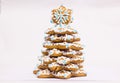 A gingerbread tree made by a child Royalty Free Stock Photo