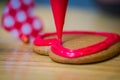 Valentines day gingerbread with dressing Royalty Free Stock Photo
