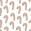 Gingerbread. Vector seamless pattern with Christmas cookies