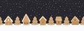 Gingerbread village. Christmas background. Seamless border Royalty Free Stock Photo