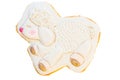 gingerbread white lamb with closed eyes