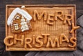 Gingerbread words Merry Christmas