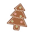 Gingerbread Xmas Tree Element On White