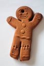 A gingerbread man on the white background