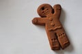 A gingerbread man on the white background