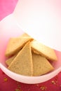 Gingerbreads in white plastic bowl Royalty Free Stock Photo