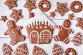 Gingerbreand cookies christmas composition, house