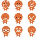 Gingerman Christmas cookie vector cartoon icons set