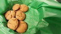 Gingersnaps in green tissue