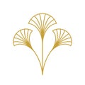 Ginkgo symbol. Cartoon flat yellow ginkgo biloba leaf isolated.