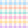 Gingham check plaid pattern for spring summer in colorful pastel rainbow purple, blue, green, orange, pink, yellow, off white. Royalty Free Stock Photo