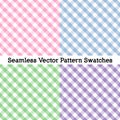 Gingham Cross Weave Seamless Patterns, Four Pastel Colors: Pink, Powder Blue, Misty Green. Lavender