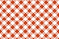 Gingham orange and white pattern. Texture from rhombus/squares for - plaid, tablecloths, clothes, shirts, dresses, paper and other Royalty Free Stock Photo