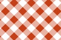 Gingham orange and white pattern. Texture from rhombus/squares for - plaid, tablecloths, clothes, shirts, dresses, paper and other Royalty Free Stock Photo