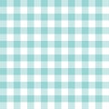 Gingham pattern in desaturated cyan. Herringbone textured seamless geometric vichy check plaid vector background graphic