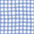 Gingham pattern seamless Plaid repeat vector in blue and white. Design for print, tartan, gift wrap, textiles, checkered