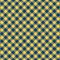 Gingham Pattern. Seamless sandy brown midnight blue two-color diagonal check pattern. Good for shirts, blouses, dresses