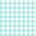 Gingham pattern seamless in turquoise blue green and white. Pastel light vector graphic for spring summer tablecloth, picnic. Royalty Free Stock Photo
