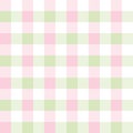 Gingham pattern spring in pastel pink, green, white. Seamless light vichy check graphic for dress, picnic tablecloth, gift.