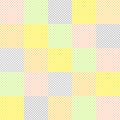 Gingham pattern for spring and summer in gray, orange, yellow, green and white colors