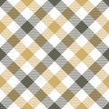 Gingham pattern vector in grey, gold, white.