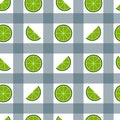 Lime gingham plaid, tartan fabric texture, vector seamless pattern. Tropical checkered repeat pattern textile design.