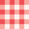 Gingham red checkered seamless pattern. Plaid repeat design background.