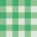 Gingham green checkered seamless pattern. Plaid repeat design background.