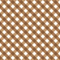 Gingham brown checkered seamless pattern. Plaid repeat design background.