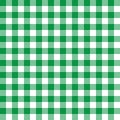 Gingham green checkered seamless pattern. Plaid repeat design background.