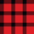 Gingham red checkered seamless pattern. Plaid repeat design background.