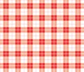 Gingham red checkered seamless pattern. Plaid repeat design background. Royalty Free Stock Photo