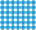 Gingham blue checkered seamless pattern. Plaid repeat design background.