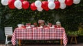 gingham red and white checkered background Royalty Free Stock Photo