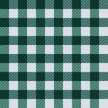 Gingham seamless checkered pattern in green. Vichy vector illustration for flannel fabric.