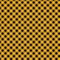 Gingham seamless yellow and black pattern. Texture from squares for plaid, tablecloths, clothes, shirts, dresses, paper, bedding, Royalty Free Stock Photo