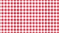 Gingham striped checkered blanket tablecloth. Seamless white red table cloth napkin pattern background with natural textile Royalty Free Stock Photo