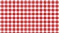 Gingham striped checkered blanket tablecloth. Seamless white red table cloth napkin pattern background with natural textile Royalty Free Stock Photo