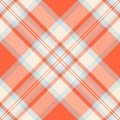 Gingham texture tartan plaid, continuity textile seamless check. Art fabric pattern background vector in red and light colors Royalty Free Stock Photo