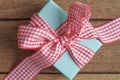 Gingham Wrapped Gift Royalty Free Stock Photo