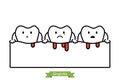 Gingivitis and bleeding - cartoon vector flat line style