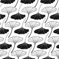 Gingko leaf sketch doodle set 2 pattern seamless Royalty Free Stock Photo