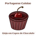 Ginja em Copos de Chocolate. A traditional portuguese liquor served in chocolate cup