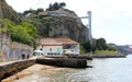 Ginjal waterfront, with Panoramic Elevator of Boca do Vento, Almada, Portugal Royalty Free Stock Photo