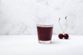 Ginjinha or Ginja - Portuguese liqueur made by infusing ginja berries sour cherry, Prunus cerasus austera, Morello cherry in