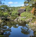 Ginkakuji temple with autumn colors in kyoto, Japan Royalty Free Stock Photo