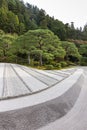 Ginkakuji temple, Japanese dry sand and gravel zen garden in Kyoto, Japan Royalty Free Stock Photo